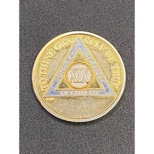 Alcoholics Anonymous 19 Year Medallion Coin